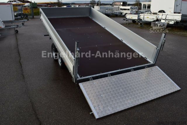 Dreiseitenkipper Anhänger VEZEKO JUKI 3-S. Kipper 4x2 m Maschinentransporter 3,5t