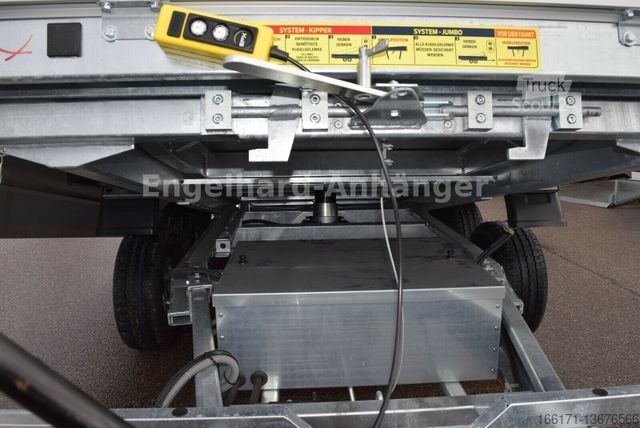 Dreiseitenkipper Anhänger VEZEKO JUKI 3-S. Kipper 4x2 m Maschinentransporter 3,5t
