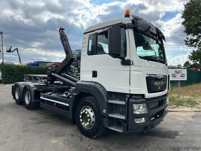 Containertransport (haakarmsysteem) MAN TGS 28.360 6x2 HOOKLIFT 21T HIAB MULTILIFT XR21...