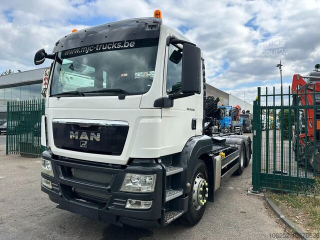 Containertransport (haakarmsysteem) MAN TGS 28.360 6x2 HOOKLIFT 21T HIAB MULTILIFT XR21...