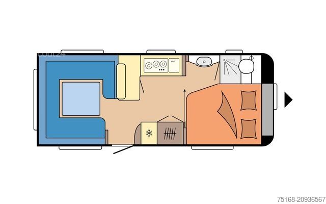 Lakókocsi HOBBY Excellent 560 CFe Modell 2025 / 2000 Kg Achse