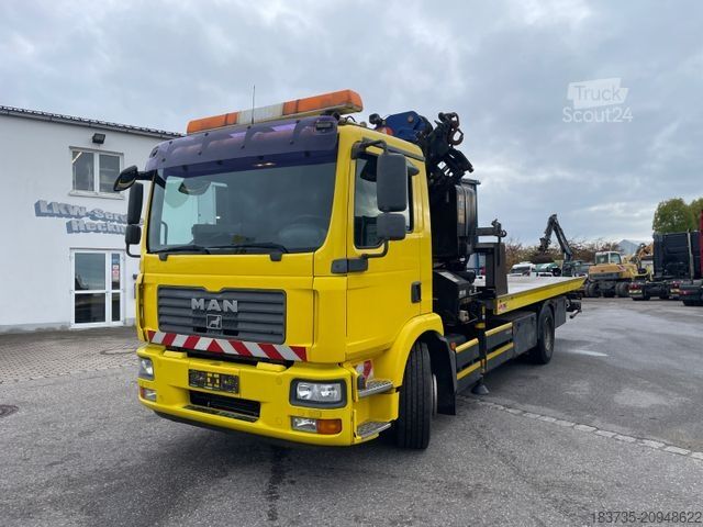 Евакуатор MAN TGM 15.240 4X2 BL Schiebeplateau,Hubbrille, Kran