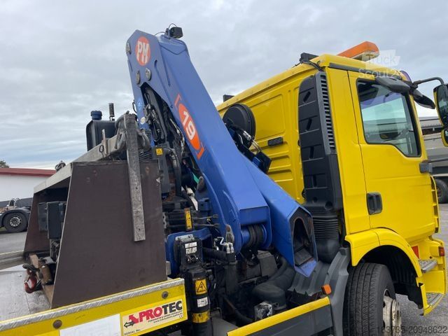 Евакуатор MAN TGM 15.240 4X2 BL Schiebeplateau,Hubbrille, Kran