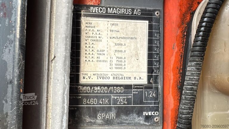 Kabinli şasi Iveco EUROTRAKKER 340 E 34 (POMPE MANUELLE / GRAND PO...