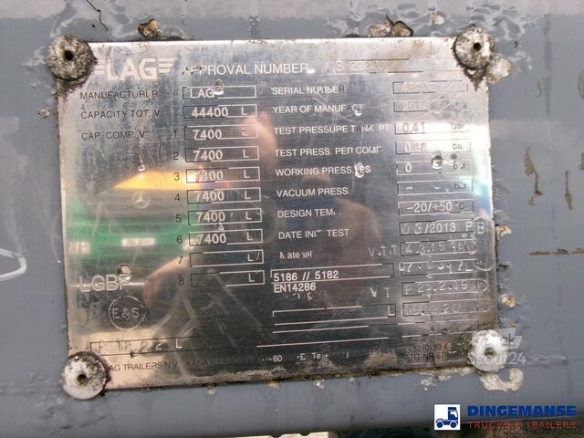 Réservoir L.A.G. Fuel tank alu 44.4 m3 / 6 comp + pump