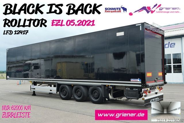 Semi-remorque fourgon SCHMITZ CARGOBULL SKO 24 / ROLLTOR / ZURRLEISTE BLACK 62 tsd km  !