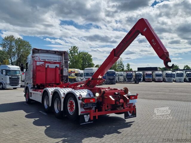 System ramion hakowych Scania R490 8x4*4 - HIAB XR24SL58 24T hooklift - Euro ...