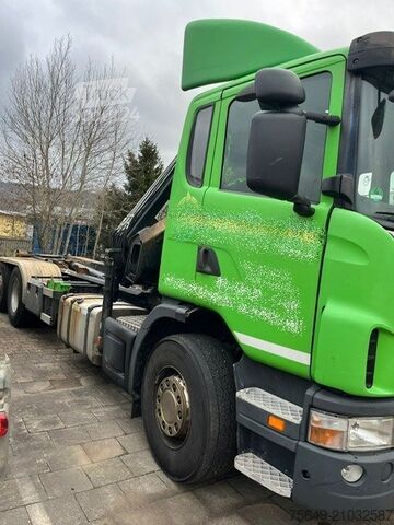 Haakarm vrachtwagen Scania Scania G 480/6x2-4 Scania G 480/6x2-4, Lenk-Liftachse,  Hiab Kran Funk 166 HD-3, Abroller XR 18 S 59