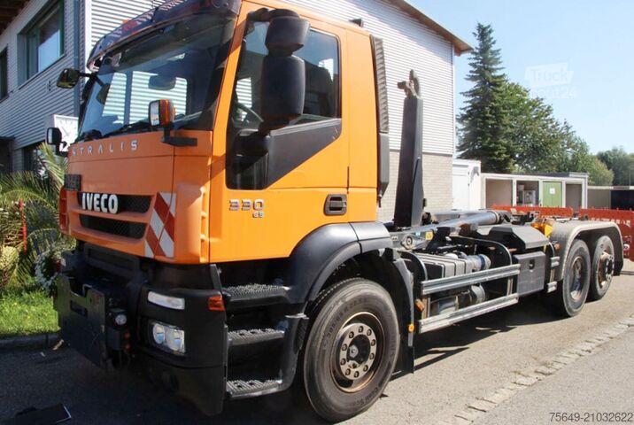 Camion benne à bras amovible Iveco-Magirus Stralis AD260S33Y/PS 6x2 Stralis AD260S33 6x2, Winterdienstausstattung, Lenk-/Liftachse