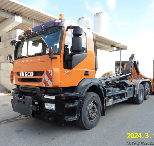 Camion benne à bras amovible Iveco-Magirus Stralis AD260S33Y/PS 6x2 Stralis AD260S33 6x2, Winterdienstausstattung, Lenk-/Liftachse