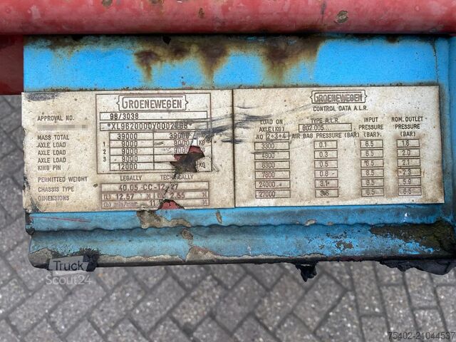 Containertransport Groenewegen CC-12-27 / Container Chassis / 40 FT / BPW + Drums