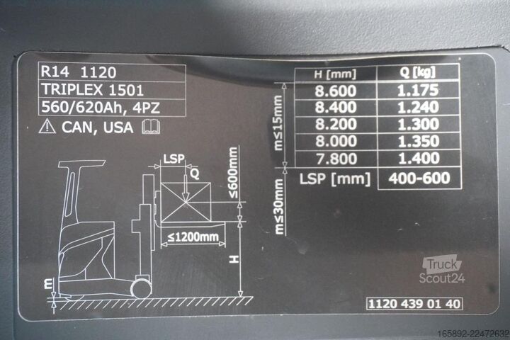 Schubmaststapler Linde R 14 1120