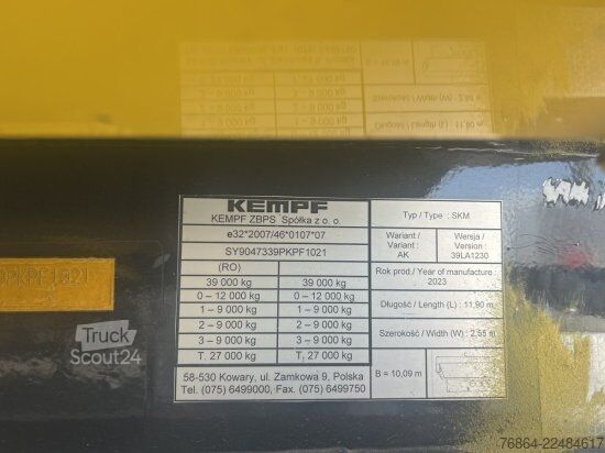 Semi-reboque basculante KEMPF SKM 39 ALU-KASTENMULDE 55M³ ROLLPLANE MEHRERE EINHEITEN UND FARBEN VERFüGBAR