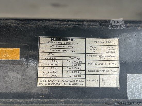 Semi-reboque basculante KEMPF SKM 39 ALU-KASTENMULDE 55M³ ROLLPLANE  MEHRERE EINHEITEN VERFüGBAR