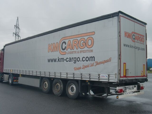 Open oplegger met zeil Schmitz Cargobull SCS 24/L-13.62 EB Liftachse
