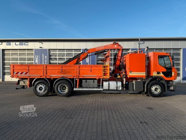 Autolaadkraan RENAULT Premium Lander Pritsche mit Kran FASSI