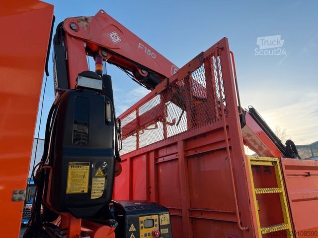 Automobilis ar plakanu platformu RENAULT Premium Lander Pritsche mit Kran FASSI