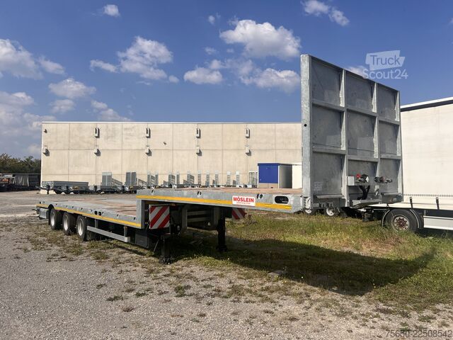 Žemagrindė puspriekabė Möslein ST 3 Plato 8,7  3 Achs Satteltieflader Plato 45 t GGfür Fertigteile, Baumaschinen