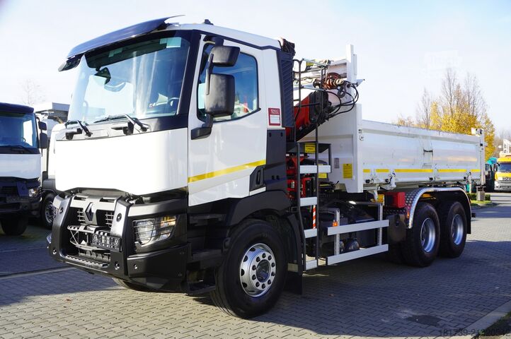 Wywrotka z HDS Renault C380 E6 6×4 / HDS Fassi F135 2700 MTH /
