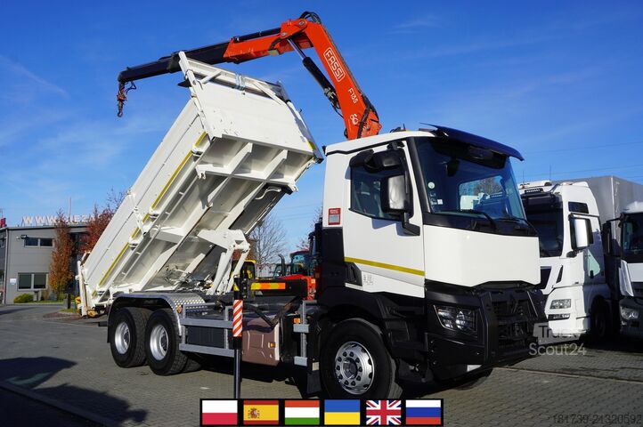 Wywrotka z HDS Renault C380 E6 6×4 / HDS Fassi F135 2700 MTH /