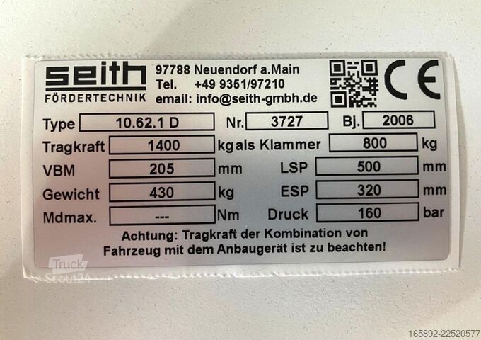 Posicionador de horquillas SEITH 10.62.1D Breite 1300 mm