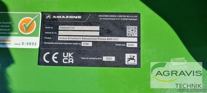 Precisionssåmaskin Amazone PRECEA 6000-2 CC SUPER