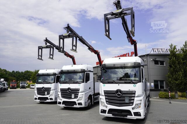 Platform met kraan Mercedes-Benz Actros 2545 MP5 / 60 tho. km / Palfinger