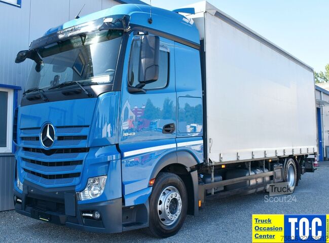 Камион платформа с брезент MERCEDES-BENZ Actros 1843 4x2 E6 AHK Retarder Fahrschulpedale