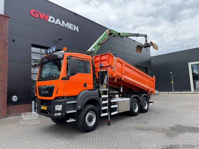 Kipper met kraan MAN TGS 26.400 6x6 Kipper / Z kraan  Euro 6