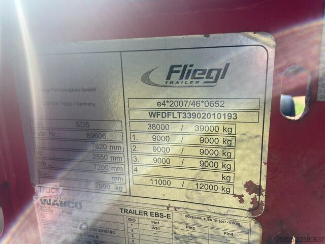 Přeprava kontejnerů Fliegl SDS380 20FT Tank / ADR / BPW Disc