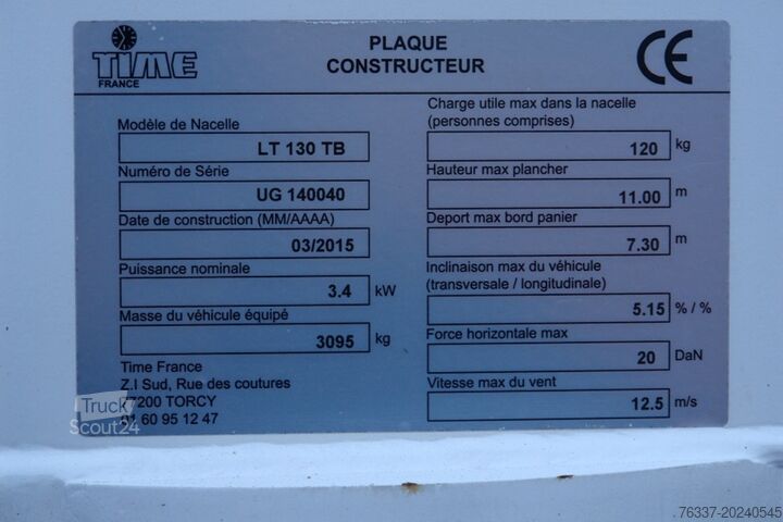 Hubarbeitsbühne Iveco Daily 35S13 Arbeitsbühne Time France LT1