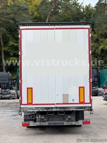 Auflieger mit Pritsche & Plane SCHMITZ CARGOBULL SCS Mega Hubdach Edscha Lift Staplerhalterung