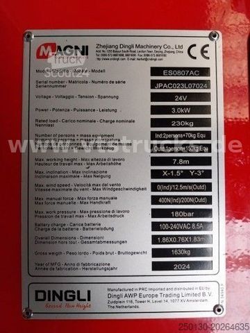 Plataforma de trabajo MAGNI Magni ES0807AC 7.8m Scherenbühne elektrisch 6x