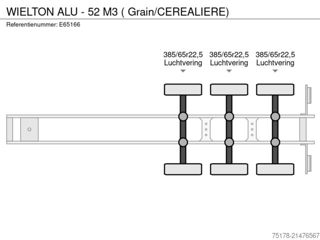 Benne WIELTON ALU - 52 M3 ( Grain/CEREALIERE)