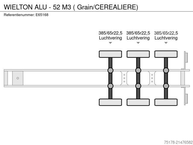 Skraldevogn WIELTON ALU - 52 M3 ( Grain/CEREALIERE)