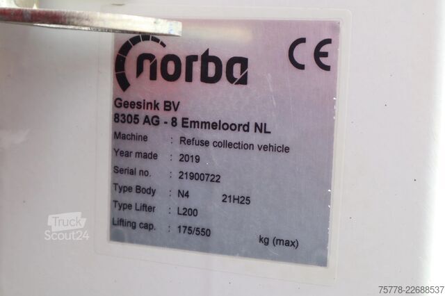 Køretøj til indsamling af affald DAF CF  EMOSS  CF EMOSS 2728 | 6X2*4 | NORBA 21M3 |...