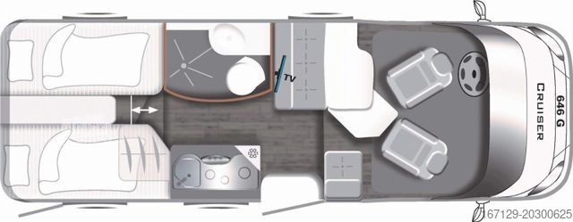Semi-integrated camper LMC Cruiser V 646 G