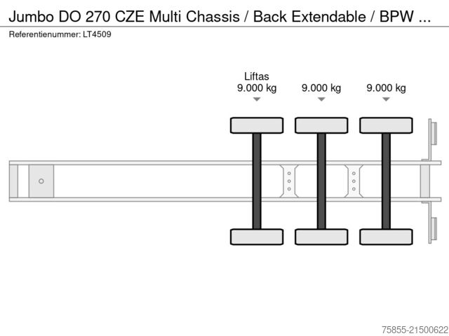Containertransport Jumbo DO 270 CZE Multi Chassis / Back Extendable / BP...