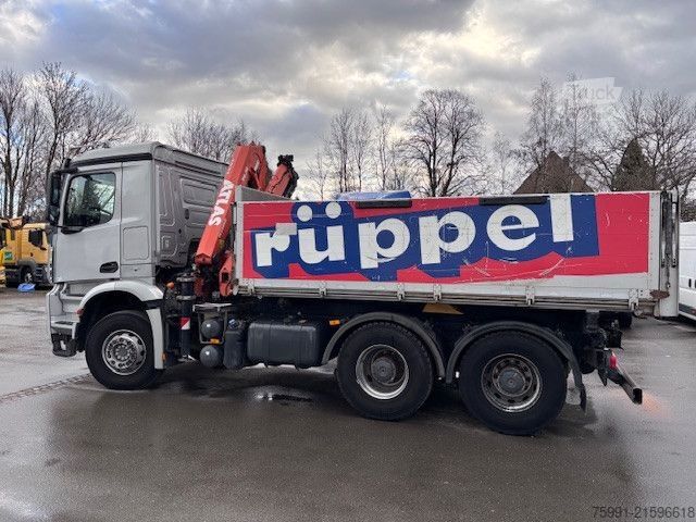 Three-sided tipper truck MERCEDES-BENZ Arocs 4   6x4 Dreiseitenkipper mit Ladekran