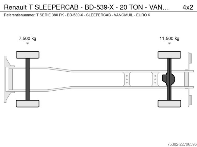 Kufor Renault T SLEEPERCAB - BD-539-X - 20 TON - VANGMUIL - E...