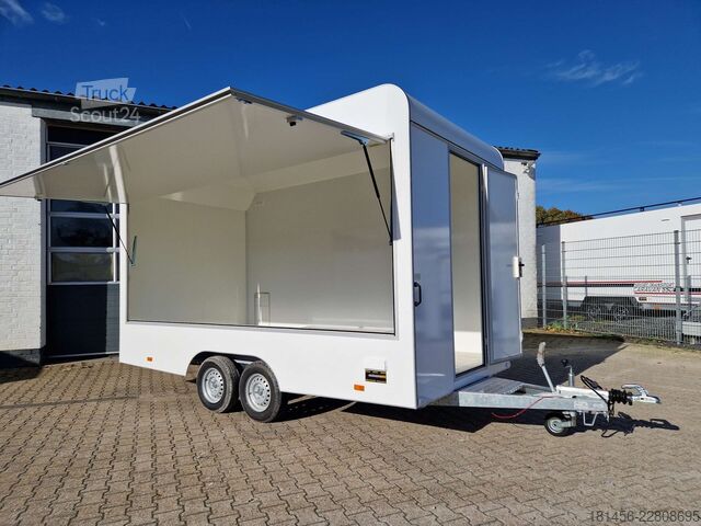 Reboque de venda trailershop Aero Retro Verkaufsanhänger Leerwagen für diy Ausbau 420x200x230cm sofort