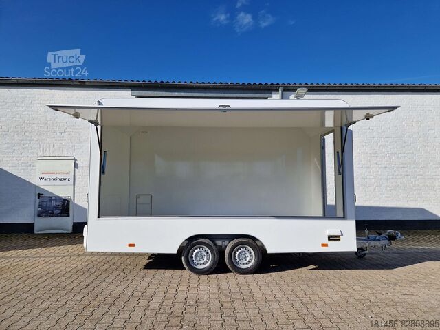 Reboque de venda trailershop Aero Retro Verkaufsanhänger Leerwagen für diy Ausbau 420x200x230cm sofort