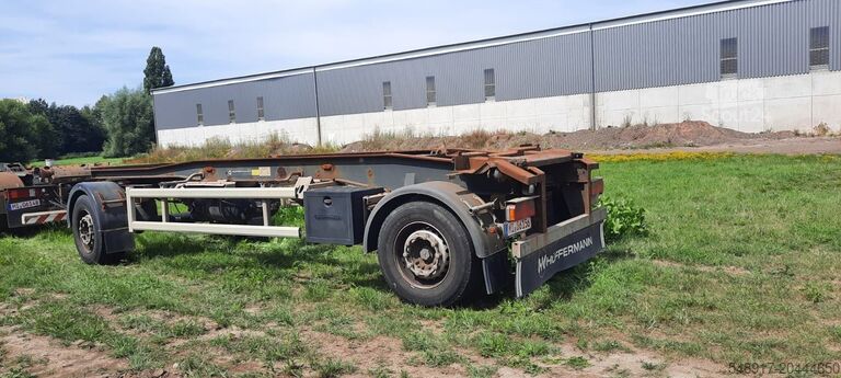 Konténerszállítás Hüffermann HSA Abroller Anhänger