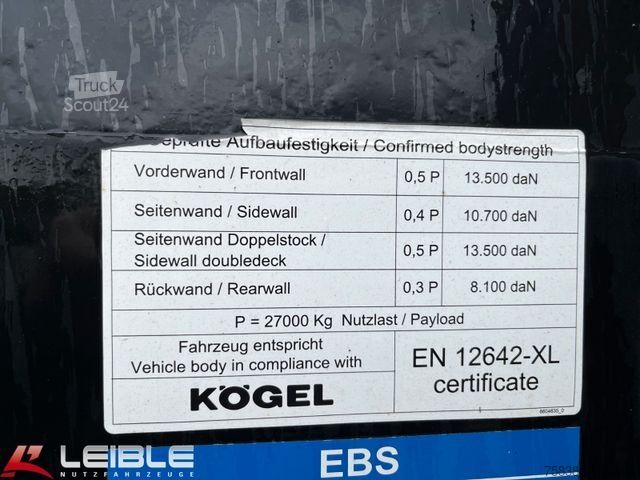 Semirimorchio con telone KÖGEL SN 24*Tautliner*Zertifikat XL*SAF-Achsen*