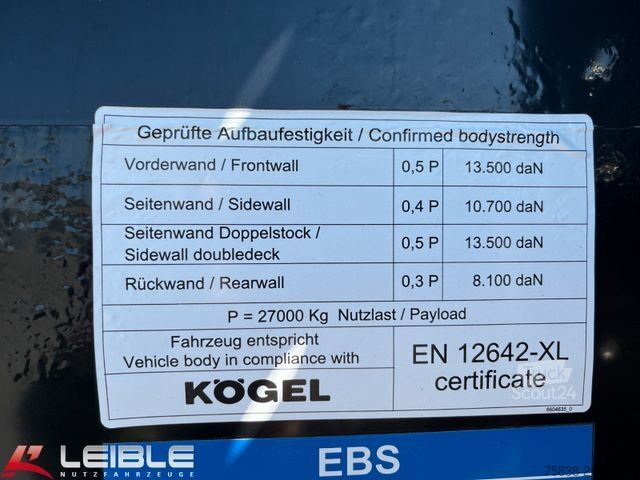 Semirimorchio con telone KÖGEL SN 24*Tautliner*Zertifikat XL*SAF-Achsen*