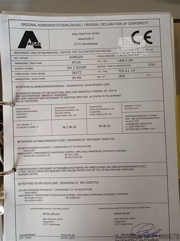 Gumikerekes kotrógép ATLAS 1404K ZW 4x4 ZW RAIL Zweiwegebagger + Anbauteile
