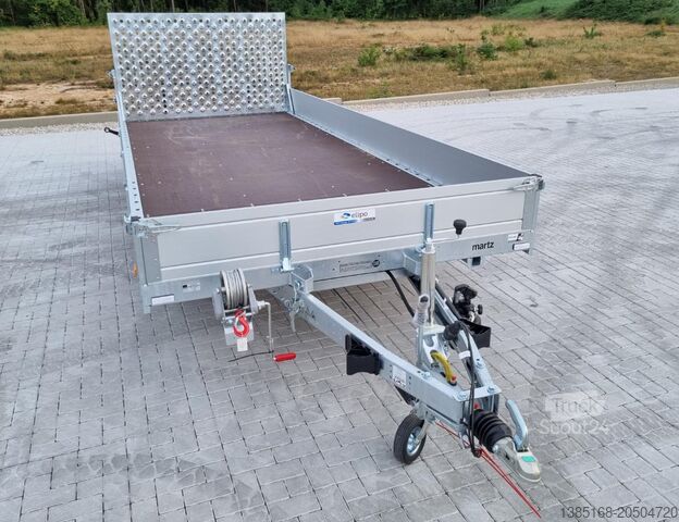 Trailer with open flatbed Martz Universal Anhänger 3,5t 507x210cm Hochlader Maschinenanhänger