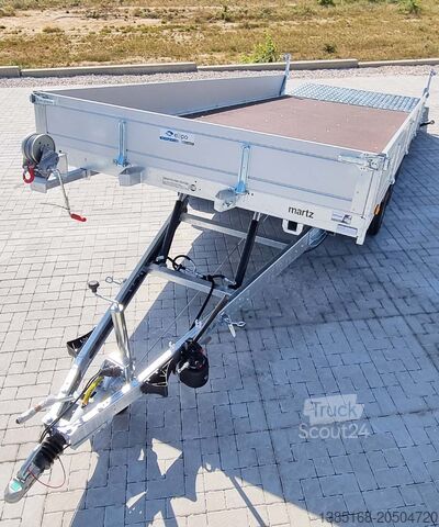 Trailer with open flatbed Martz Universal Anhänger 3,5t 507x210cm Hochlader Maschinenanhänger