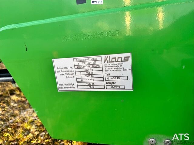 Кула кран Klaas K21-30 Construction Crane – 340 hours!