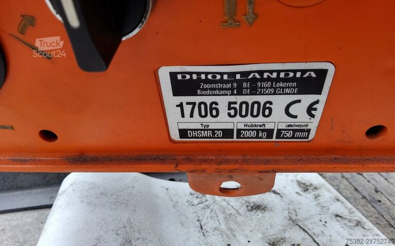 Hidraulični zadnji podizač Dhollandia ONDERSCHUIF LAADKLEP 2000 KG. + ROLSTOPS - 24 VOLT